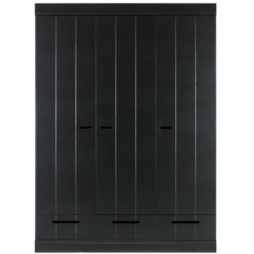 WOOOD crni ormar s konstrukcijom od borovog drveta Connect, &amp;scaron;irine 140 cm Slike