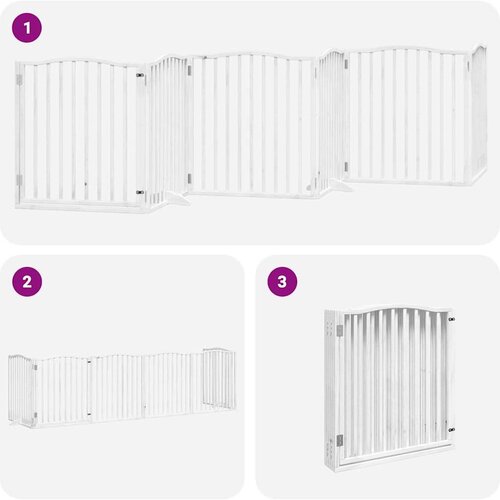 VidaXL Vrata za pse s vrata&amp;scaron;cima 6 panela sklopiva 480 cm drvo topole Slike