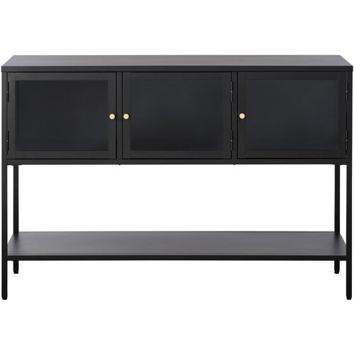 Unique Furniture Črna kovinska vitrina 88x132 cm Carmel – Cene