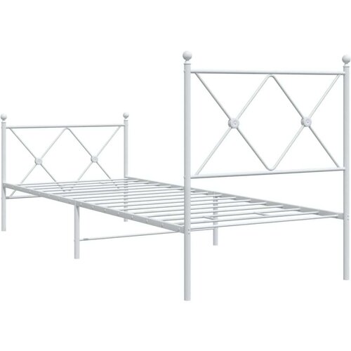 VidaXL metalni okvir kreveta uzglavlje i podnožje bijeli 80x200 cm Slike