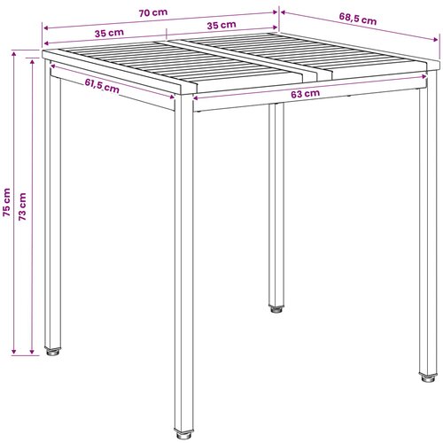  Stol za večeru u vrtu Bijela i crna 70 x 68,5 x 75 cm Slike