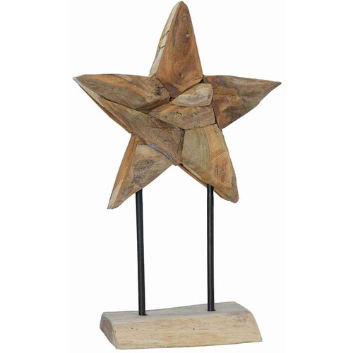 VidaXL Božićna zvijezda Smeđa 30 x 5 x 45 cm Čvrsto teak drvo Slike