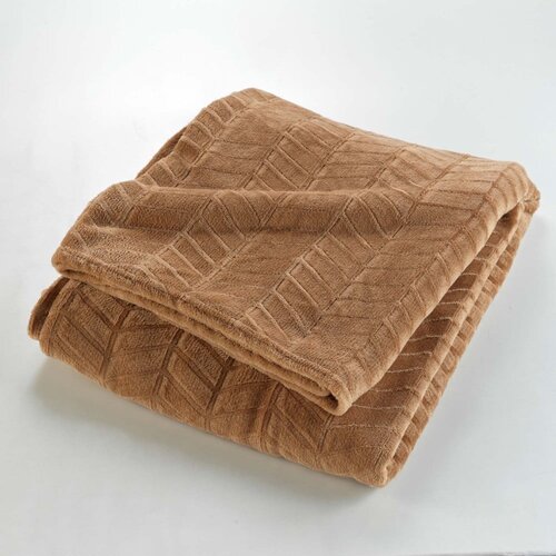 Douceur d int&amp;eacute;rieur Rjavo pregrinjalo iz mikroflanele 180x220 cm Arya &amp;ndash; Slike