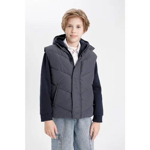 Defacto Boy's Water Repellent Hooded Puffer Vest