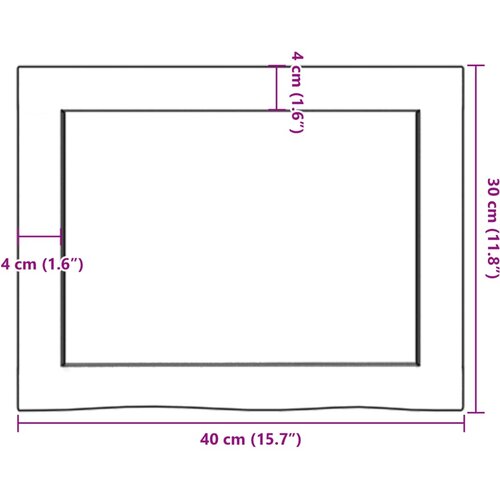  Zidna polica tamnosmeđa 40x30x(2-6) cm od obrađene hrastovine Slike