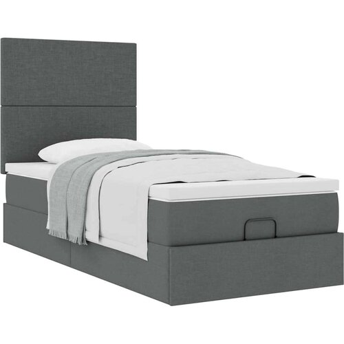 VidaXL otomanski okvir kreveta s madraca tamnosivi 100x200cm tkanine Slike