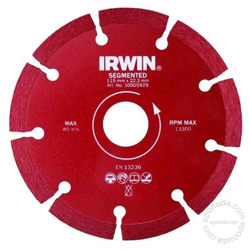 Irwin dijamantska ploča za sečenje kamena i jačih tipova betona SEGMENTNA 150mm/22.22 Slike