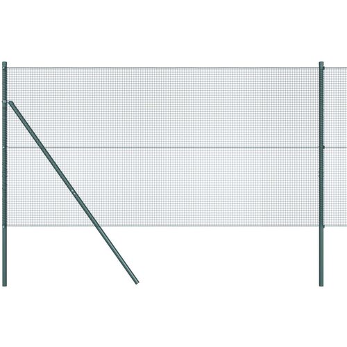 VidaXL zavarena žičana ograda s 13 stupova Zelena 1.4x25 m Čelik Slike