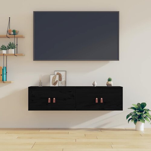  Zidni ormarići 2 kom crni 60x30x30 cm od masivne borovine Cijene
