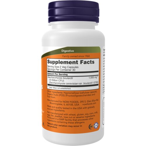 Now Foods Saccharomyces boulardii NOW (60 kapsul) Slike