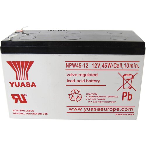 Yuasa Svinčev akumulator 12 V 8.5 Ah NPW45-12 NP45W/12 -Vlies (AGM) (&amp;Scaron; x V x G) 151 x 97.5 x 65 mm\, ploski-vtič 6.35 mm z nizko razelektritvijo\, Wartungsfrei\,, (20439140) Slike