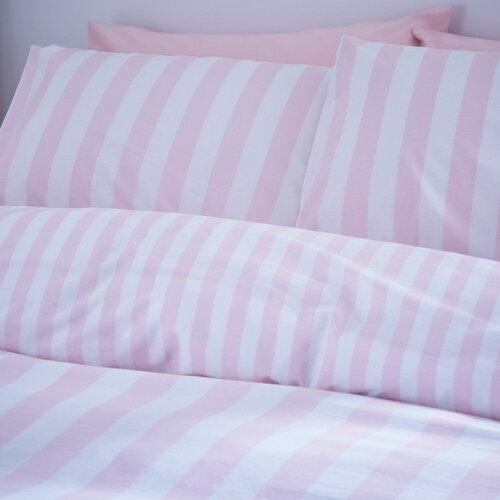 Sassy B Bijela/ružičasta posteljina za bračni krevet/za produženi krevet 230x220 cm Stripe Tease &amp;ndash; Slike