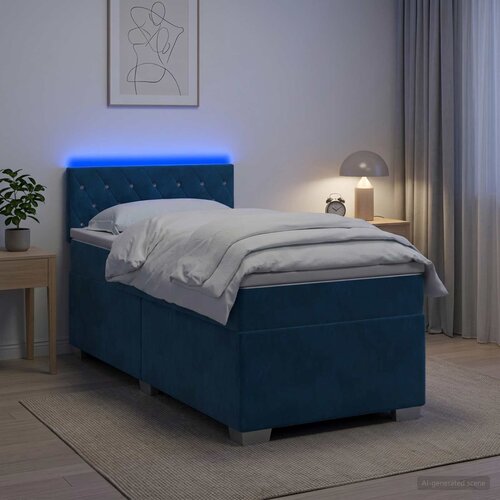  s box springom, madracem i LED-om Plava 80 x 200 cm Cene