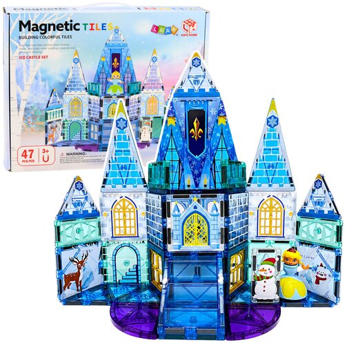 Magnetic Construction Blocks Ice Princess Castle Blue 47 pcs. Slike
