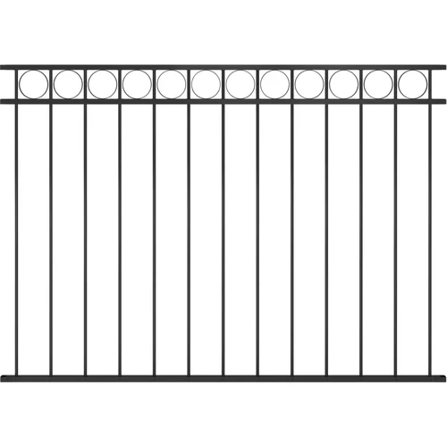 vidaXL Panel za ogradu čelični 1,7 x 1,2 m crni