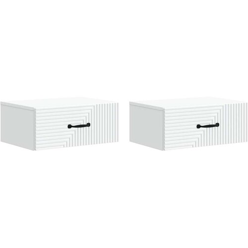  Noćni ormarić za montažu na zid 2 pcs Bijela 49 x 34 5 x 20 cm Cene
