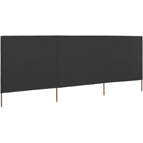 VidaXL 3-panelni vetrobran tkanina 400x120 cm antracit Slike