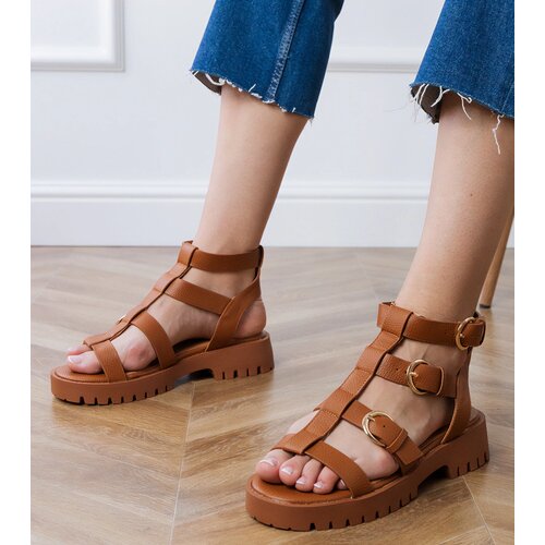 Gemre Brown gladiator sandals fastened at the ankle Badana Cene