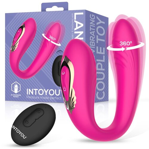 INTOYOU Lanty 360 Swinging & Vibrating Couple Toy with Remote Pink Cene