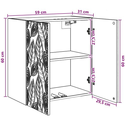  Ormar za montažu na zid 59 x 31 x 60 cm Konstruirano drvo Slike