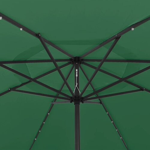  Vrtni suncobran s LED svjetlima 400 cm zeleni Slike