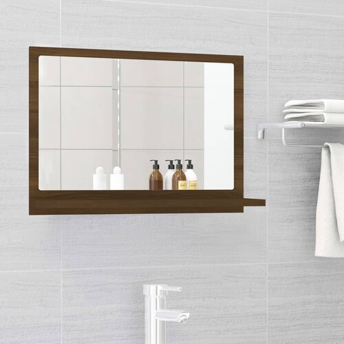 vidaXL Kupaonsko ogledalo boja smeđeg hrasta 60 x 10,5 x 37 cm drveno Cijene