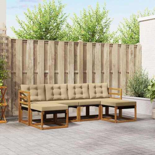  Set vanjskih sofa 6 kom. Prirodna i bež Smeđa 245 x 122,5 x 73 cm Cene