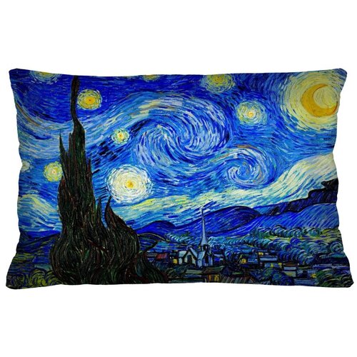 Bertoni Home unisex's rectangular pillow van gogh elegance print Gwiaździsta noc navy blue Cene