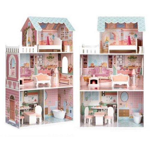 ECO TOYS Velika Barbie kućica za lutke sa kompletom namještaja Cene
