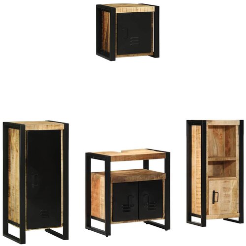  Set namje&amp;scaron;taja za kupaonicu 4 kom. Smeđa i crna 40 x 35 x 90 cm Slike