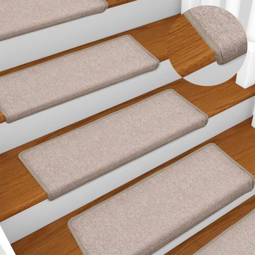 The Living Store Preproge za stopnice 15 kosov 65x21x4 cm taupe - Preproga Za Stopnice, (21487548) Cene