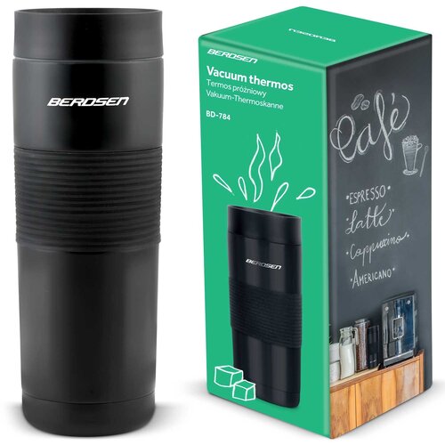 Berdsen 590ml Vacuum Flask - Stylish Black Insulated Bottle for Hot & Cold Drinks, (21740599) Cene