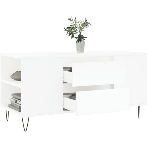  Stolić za kavu bijeli 102 x 44,5 x 50 cm od konstruiranog drva Bijela Slike
