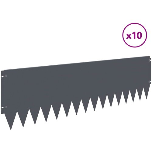  Ograda oko Travnjaka 10 pcs 103 x 30 cm Čelik Antracit Slike
