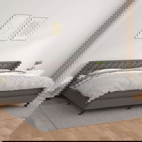  Krevet s oprugama i madracem sivi 160x200 cm od umjetne kože Cijene
