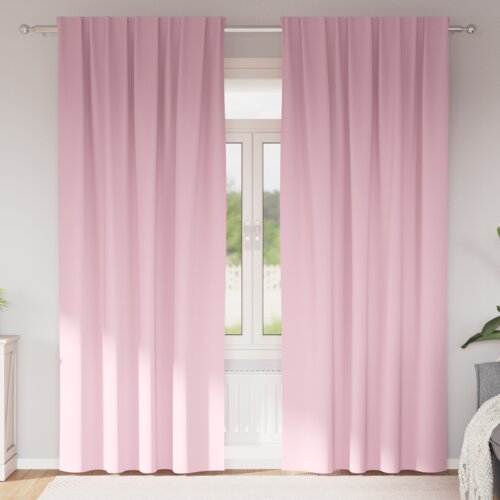 vidaXL Zavese z zavesami 2 pcs Bebe roza 225x140cm Poliester Cene