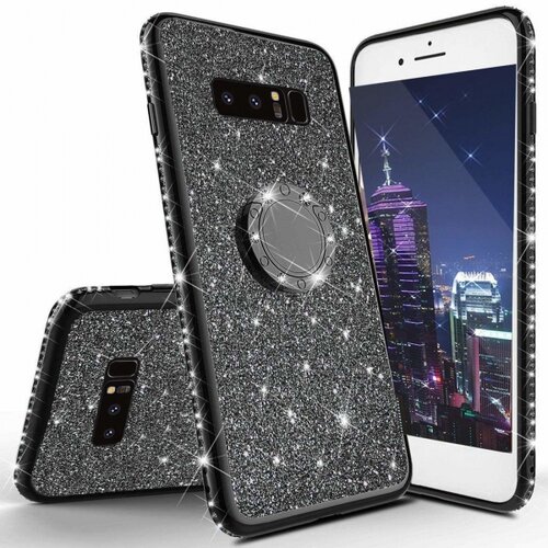  Silikonski ovitek RING za Samsung Galaxy S10 G973 črn z ble&amp;scaron;čicami Slike