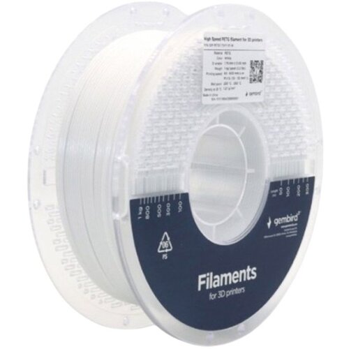 Gembird filament petg high speed 3DP-PETG1.75HY-01-W 1.75mm 1kg white Slike