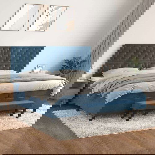  S oprugama i madracem tamnoplavi 200x200 cm baršunasti Cijene