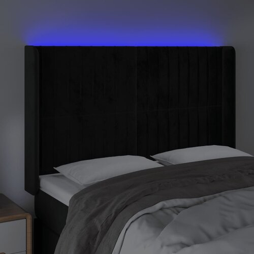  LED uzglavlje crno 147x16x118/128 cm bar&amp;scaron;unasto Slike