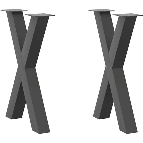 VidaXL noge za jedilno mizo x-oblika 2 kosa antracit 60x(72-73) cm Slike