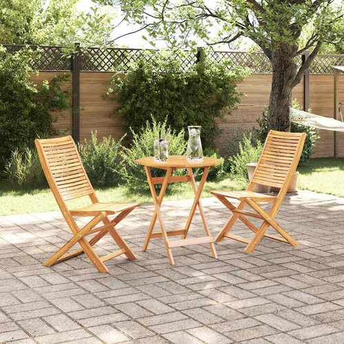  Sklopivi bistro set 3 kom. Smeđa Čvrsto drvo akacije Slike