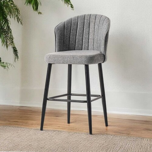 Hanah home set barskih stolica Rubi, 4 komada, Sivo-crni Slike