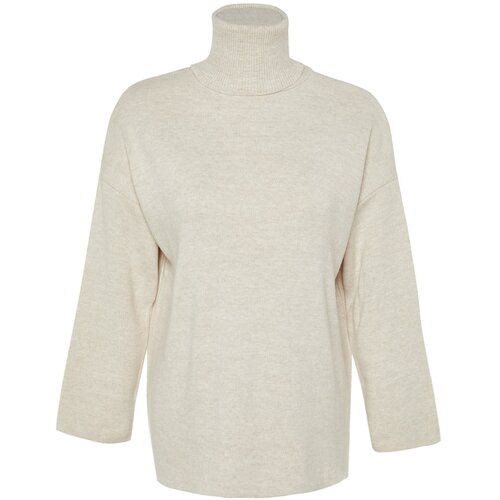 Trendyol Sweater - Beige - Oversize Cene