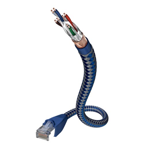 Inakustik 00480305 RJ45 omrežni kabel\, Patch kabel CAT 6 SF/UTP 5.00 m srebrno-modra z za&scaron;čitnim zapornim zatičem 1 kos, (20418984) Cene