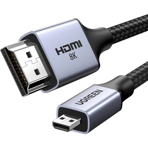 BZ Ugreen HD164 15516 Micro HDMI na HDMI 2.1 kabel, 8K, 1m - siva, (22006951) Cene