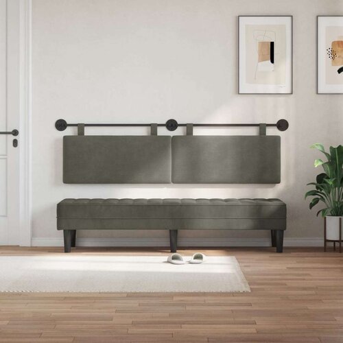  Viseće uzglavlje kreveta Kordura tekstil - Svjetlosiva 180 cm bez LED Slike