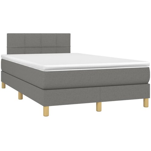  Krevet box spring s madracem tamnosivi 120 x 190 cm tkanina Slike