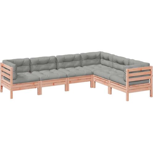 VidaXL 6-dijelni set vrtnih sofa od duglazije i jelovine s jastucima Slike