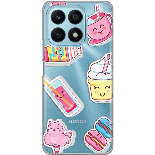  Silikonska maska za Honor X8a Ice cream Print Skin providna Slike